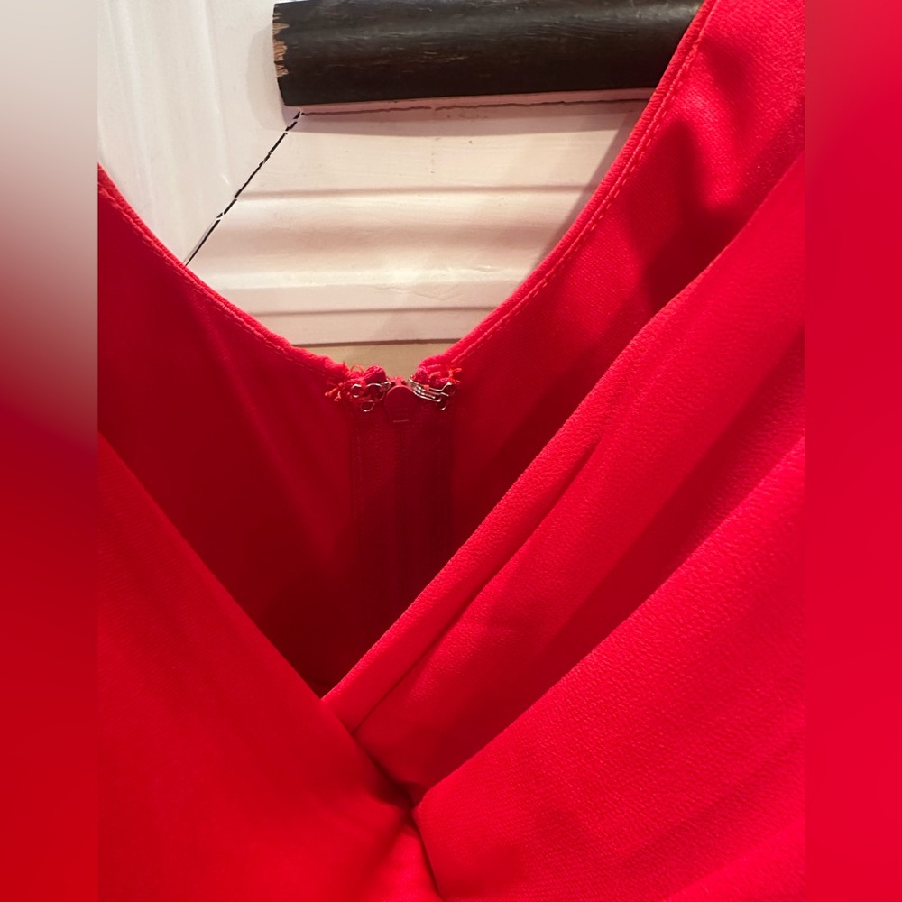 Windsor Red Ruffle Wrap Mini Dress - Picture 5 of 8